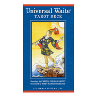 Cetak pabrikan kartu khusus kertas permainan dek kartu tarot laminasi sentuh emas