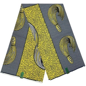 Tissu imprimé <span class=keywords><strong>africain</strong></span> 100 % coton, best-seller, <span class=keywords><strong>pagne</strong></span> nigérian Batik Ankara pour la confection de robes, 6 yards 21H260511 - Product Image 1
