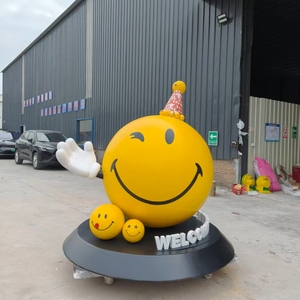 Palloni Giganti Personalizzabili in Fibra di Vetro a Forma di Emoji (Ridenti, Piangenti, Arrabbiati, Felici) <span class=keywords><strong>per</strong></span> Decorazioni di Parchi, Luna Park, Feste e Vacanze - Product Image 1