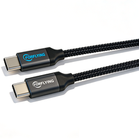 Cable Cargador Tipo C USB-C 240W 5A Carga Rápida 1m Cable Sanyconn con Carcasa Metálica Trenzada de Nailon y Niquelado para Computadora, IOS y Auriculares