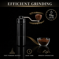 Moulin à café manuel de précision OEM ODM avec réglage numérique externe, broyage rapide et efficace, meule professionnelle 6 étoiles, vente en gros