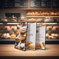 Panneau de menu LED pour restaurant, acrylique ultra fin, rectangle d'angle, utilisation en intérieur, écologique, étanche, boîte d'affichage suspendue A4