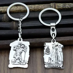 फैक्टरी हाजिर थोक धातु गहने लटकन हार धार्मिक गहने ईसाई लटकन सेंट चाबी का गुच्छा लटकन