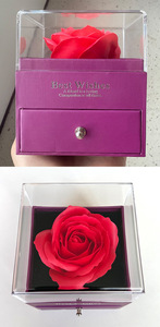 Boîte à roses éternelles de luxe, best-seller 2025, fleurs et plantes décoratives carrées pour la Saint-Valentin et la fête des mères - Product Image 6