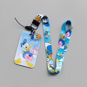 Porte-carte d'identité rigide personnalisé dessin animé/anime, avec cordon en polyester pour carte d'étudiant, badge de travail, carte repas, Donald Duck - Product Image 6