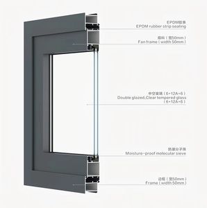 R50 nhà máy tùy chỉnh phong cách đơn giản bán buôn cách âm nội thất nhôm phía trước cửa kính khuôn cửa cho ngôi nhà - Product Image 6