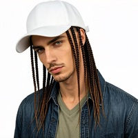 Casquette de baseball pour homme avec perruque intégrée, longues dreadlocks fines, semi-faites à la main, 2 couleurs, 1 pièce