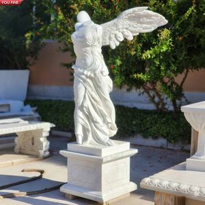 YOUFINE Statue de <span class=keywords><strong>la</strong></span> <span class=keywords><strong>Victoire</strong></span> ailée de <span class=keywords><strong>Samothrace</strong></span> en marbre blanc, sculpture d'art classique pour jardin extérieur et villa - Product Image 1
