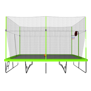 <span class=keywords><strong>Trampoline</strong></span> rond de 6 à 16 pieds, tissu vert, tubes en acier allié, système de panier de basket, échelle avancée, sûr pour les garçons - Product Image 1