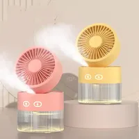 Mini climatiseur portable USB DC en plastique à 3 vitesses avec veilleuse, petit ventilateur de bureau à eau pour chambre et bureau