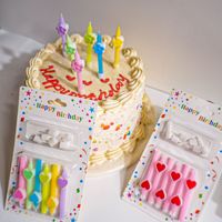 Ensemble de 5 bougies d'anniversaire en forme de cœur de fleur de 5,6 cm, multicolores, pastel, pour la décoration de gâteaux d'anniversaire pour enfants