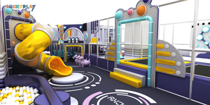 Aire de jeux intérieure pour enfants, ville de jeu de rôle avec maisonnette, supermarché, boulangerie, école, bureau de <span class=keywords><strong>poste</strong></span> et hôpital, thème plastique Luckyplay - Product Image 6