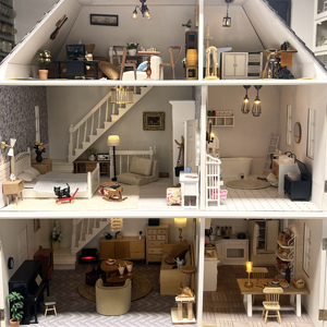 Casa delle bambole in scala 1:12 <span class=keywords><strong>di</strong></span> <span class=keywords><strong>legno</strong></span> grande casa delle bambole i <span class=keywords><strong>bambini</strong></span> fingono <span class=keywords><strong>di</strong></span> giocare <span class=keywords><strong>di</strong></span> ruolo casa delle bambole scena in miniatura fai da te - Product Image 3