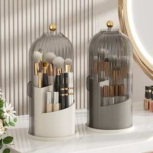 <b>Makeup</b> Organizer Rotating Cosmetic Storage <b>Box</b> With Lid For Brush Lipstick Eyebrow Pencil Desktop Holder 360 Degree Turnable - Product Image 2