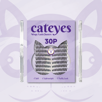 Cils artificiels Deborah Original Design Viral 30D effet œil de chat, noirs, en coton, volume bouclé, faciles à poser pour débutantes, personnalisables