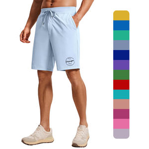 Short d'entraînement de fitness bleu ciel sportif à haute élasticité avec conception d'impression personnalisée OEM Short de sport 5 pouces avec cordon de serrage pour hommes - Product Image 1