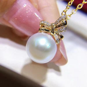 Wenchi Zhuji <b>925</b> <b>Sterling</b> <b>Silver</b> Pendant with Australian White Natural Pearl 11-12mm Strong Light <b>China</b> <b>Wholesale</b> Product - Product Image 1