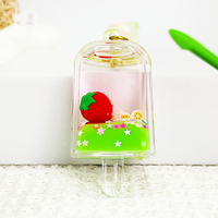 Porte-clés Charme Créatif en Acrylique Thème Été : Dessin Animé Mignon, Tendance Mode, Glace en Forme de Sucette, Mini Fruits Flottants – Idéal Cadeau