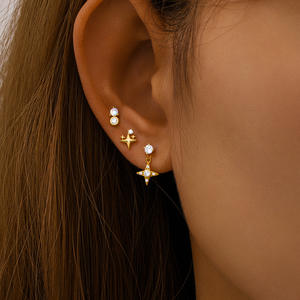 European Hot Fashion Style Zircon <b>Stud</b> <b>Earrings</b> 925 Sterling <b>Silver</b> Rhodium Plated High Quality Women's Gift - Product Image 2