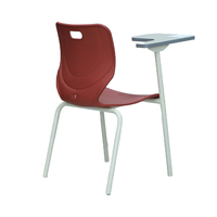 Fournisseurs de mobilier scolaire, chaise d'université, chaises d'étudiant en plastique avec tablette d'écriture