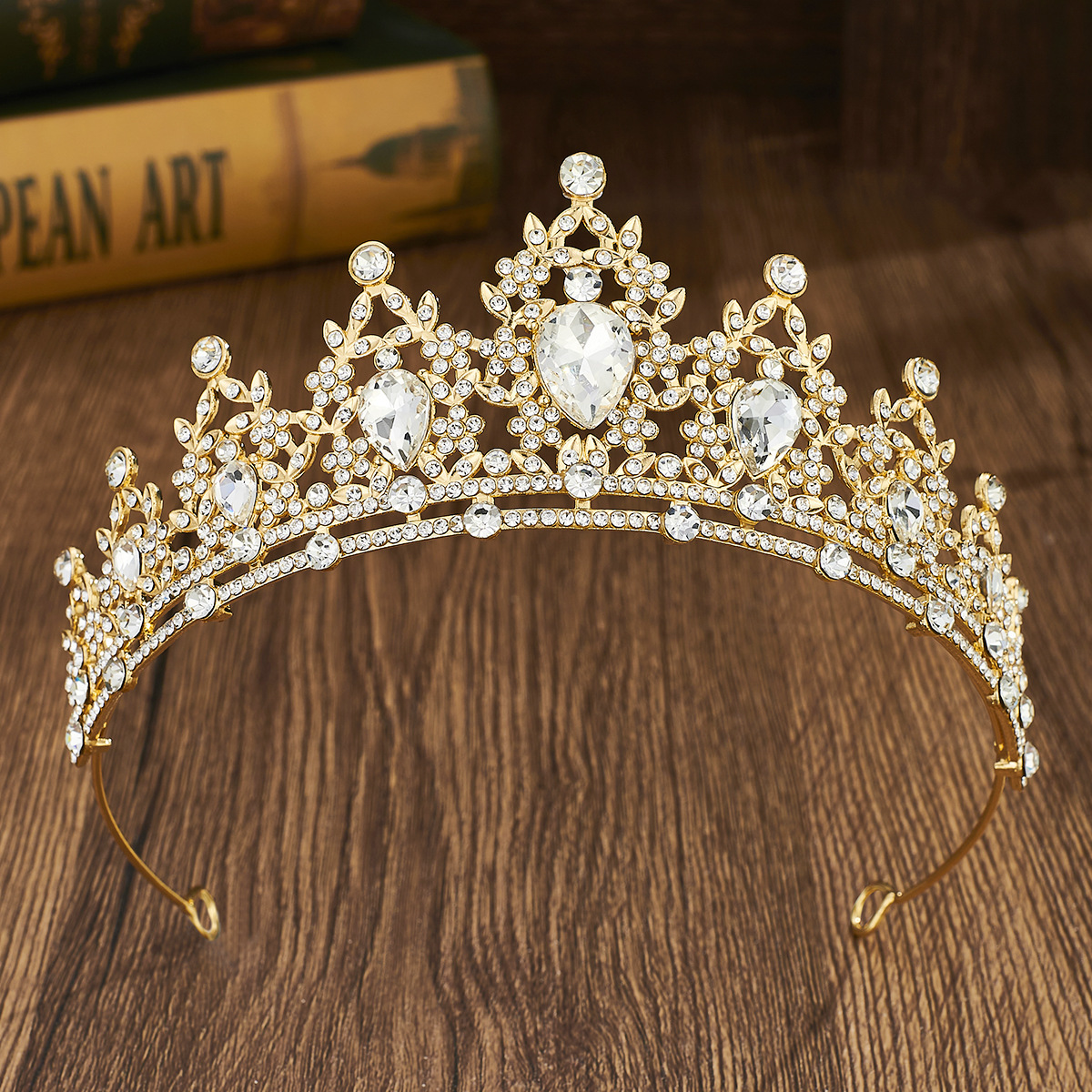 Balacoo Tiara Barocca Blu Argento Con Cristalli – Corona Per Sposa, Quinceañera E Feste, Design Elegante E Colori Duraturi