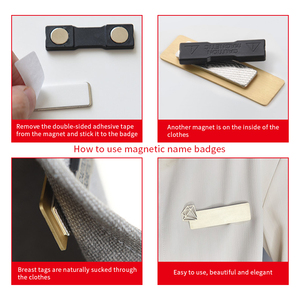 Nhà Sản Xuất Tùy Chỉnh Dính Nhân Viên ID Từ Tag 45X13 Hình Chữ Nhật Thép Tấm ABS Nhựa Neodymium Từ Tên Huy Hiệu - Product Image 5