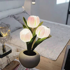 Lámpara de Escritorio LED Tulipán 2025, Moderna, de ABS, Enchufable, DC 6V, Regulable, Decoración Romántica para el Hogar, Dormitorio, Mesita de Noche - Product Image 3
