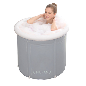 75*75cm <span class=keywords><strong>bain</strong></span> chaud <span class=keywords><strong>bain</strong></span> de glace gonflable pliable portable assis baignoire - Product Image 1