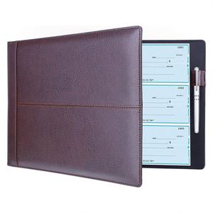 7 Ring Business Book <b>Binder</b>, 600 Check Capacity With Clear Vinyl Pouch Bill Keeper - Product Image 5