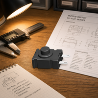 Interrupteur à bouton-poussoir SUDA Latching KAN-26B 1,5A 250VAC DPDT 1NO1NC 2 broches, montage sur circuit imprimé plat en plastique, pour appareils électroménagers, OEM, IP40, mécanique
