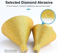 Outil de chanfreinage diamant brasé sous vide M10/14 forets haute Performance pour le meulage de parapluie conique pour la pierre de Quartz de carrelage
