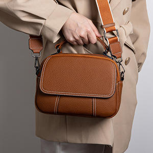 Bolso de hombro de cuero genuino para mujer, bolso redondo pequeño, bolso de mensajero a la moda, bolso multifuncional para cosméticos - Product Image 5