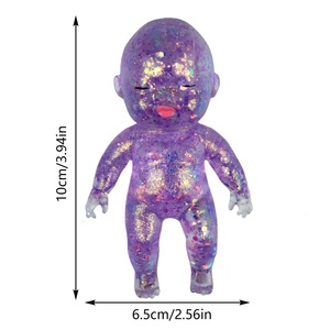 Adorable jouet anti-stress en plastique scintillant en forme de garçon pour enfants et adultes - Accessoire de relaxation et à remontée lente - Product Image 6