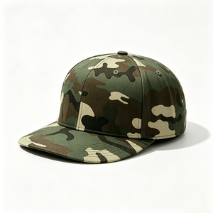 Wholesale Unisex Woodland Camo Canvas Snapback <b>Hat</b> <b>Flat</b> Brim Snapback Cap Adjustable Tactical Streetwear Snapbacks - Product Image 2