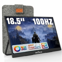 Moniteur portable 18,5 pouces FHD 1080P IPS 100Hz HDR 120 SRGB Écran mat avec haut-parleurs intégrés pour ordinateur portable de jeu