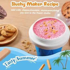 Custom Frozen Magic Slushy <b>Cup</b> Four Color Food Grade <b>Plastic</b> Eco-friendly Slushy Maker Cooling <b>Drink</b> <b>Cup</b> DIY for Children - Product Image 3