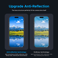 Protecteur d'objectif de caméra de téléphone portable KUZOOM Grade AAA, installation facile, verre trempé 9H amélioré, anti-reflet pour iPhone 12 13 14 15 16