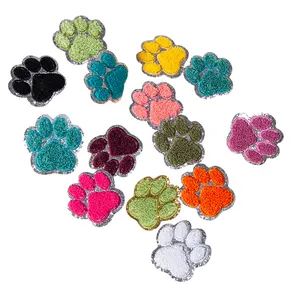 Long lanh chân Chenille các bản vá lỗi các bản vá lỗi tùy chỉnh chữ Thiết kế logo bán buôn thêu sắt trên Chenille các bản vá lỗi - Product Image 1