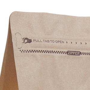 Bolsa de Papel Kraft con Fondo Plano y Cierre de Cremallera de 8 Lados, Bolsa Laminada para Café, Múltiples Tamaños: 0.22lb, 0.5lb, 1.10lb, 2.20lb, MOQ Bajo - Product Image 4