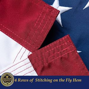 8 x12 רגל דגל אמריקאי מחוץ לנו דגל כבד חיצוני כבד רקומים פסים תפורים כוכבים רקומים עם קסדות פליז - Product Image 4