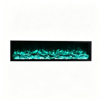 Cheminée électrique encastrable murale de 40 pouces, insert linéaire de luxe, multicolore, flamme LED 3D, contrôlée par application, pour foyer français, certifiée CE