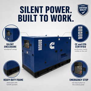 เครื่องกำเนิดไฟฟ้าดีเซลแบบเงียบคุณภาพสูง เสียงเบา 50kva กำลังไฟฟ้าต่อเนื่อง - Product Image 3
