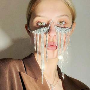 Montures de lunettes de luxe vintage steampunk sans verres avec strass pour femmes - Product Image 2