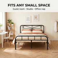 Base de Cama de Hierro Forjado Estilo Nórdico Minimalista, Plataforma Metálica Simple y Elegante, Resistente y Ahorradora de Espacio, Mueble para Dormitorio o Apartamento