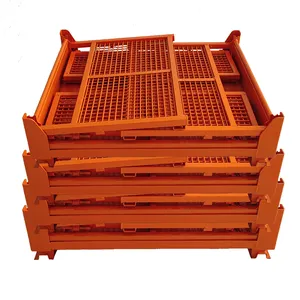 Mạ kẽm bọc dây lưới lồng Stackable lưu trữ container dây lưới thép lồng cho kho hậu cần lưu trữ và bảo vệ