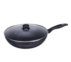 Venta caliente de alta calidad sartén de aluminio revestimiento antiadherente <span class=keywords><strong>Wok</strong></span> con vidrio templado <span class=keywords><strong>tapa</strong></span> - Product Image 1