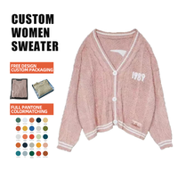 Services ODM – Nouveaux Cardigans Élégants et Amples pour Femmes, Personnalisables avec Logo, Broderie d'Oiseaux, Collection Automne-Hiver