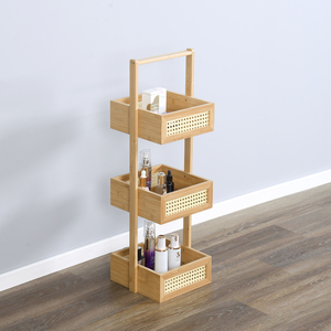 Estante Independiente de 3 Niveles para Baño, Estante de Almacenamiento de Bambú y Madera para Toallas de Baño, Jabón de Manos y Artículos de Aseo - Product Image 4