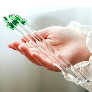 재사용 가능한 크리 에이 티브 음료 Swizzle 스틱 선인장 손으로 불어 유리 칵테일 Stirrers - Product Image 6
