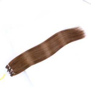 Extensioni per <span class=keywords><strong>capelli</strong></span> Remy Micro Link Micro Loop, brasiliane, a trama singola, tinte, permanente <span class=keywords><strong>castano</strong></span> <span class=keywords><strong>chiaro</strong></span>, liscie, in <span class=keywords><strong>capelli</strong></span> umani, 100g per donna - Product Image 1